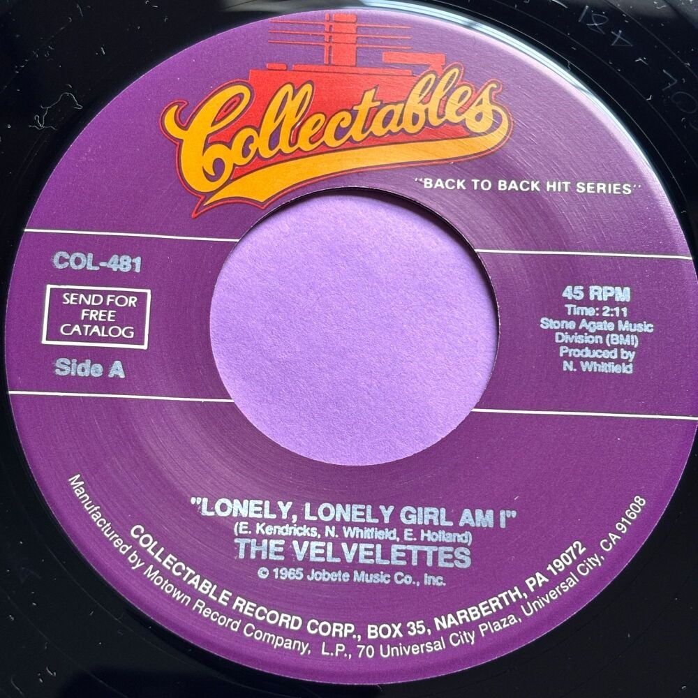 Velvelettes-Lonely lonely girl am I-Collectables E+