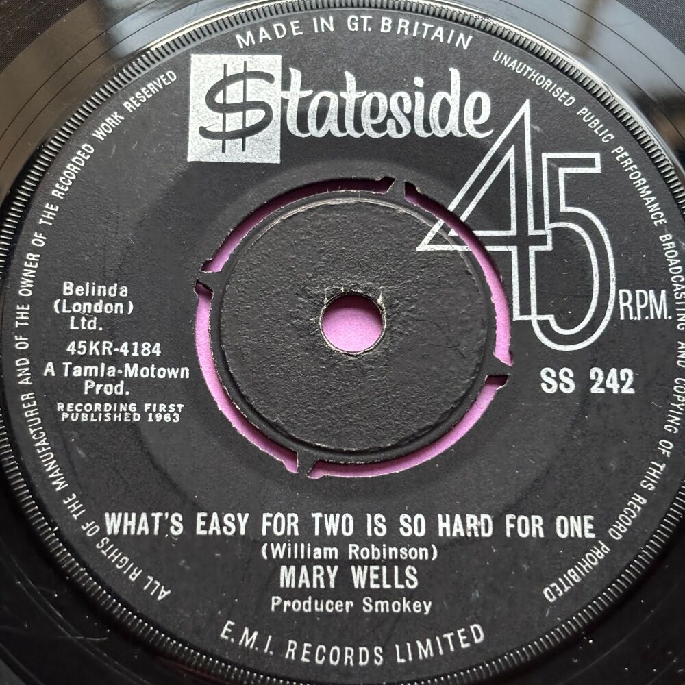 Mary Wells-What's easy for two is so hard for one-UK Stateside vg+