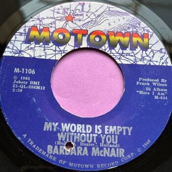 Barbara McNair-My world is empty without you-Motown E