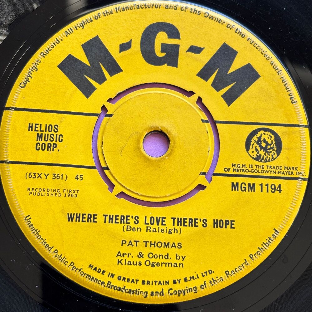 Pat Thomas-Where there's love there's hope-UK MGM vg+