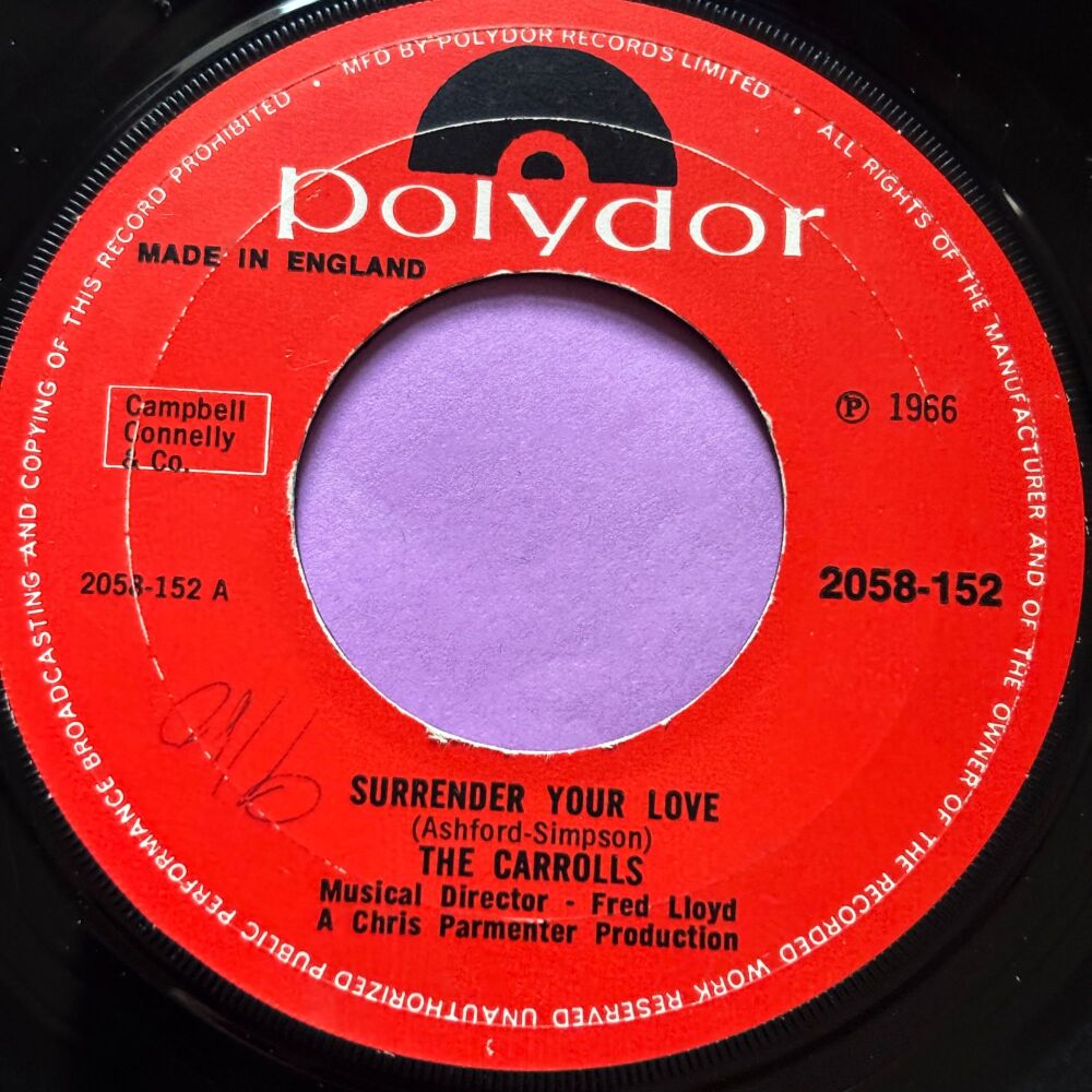 Carrolls-Surrender your love-UK Polydor wol E+