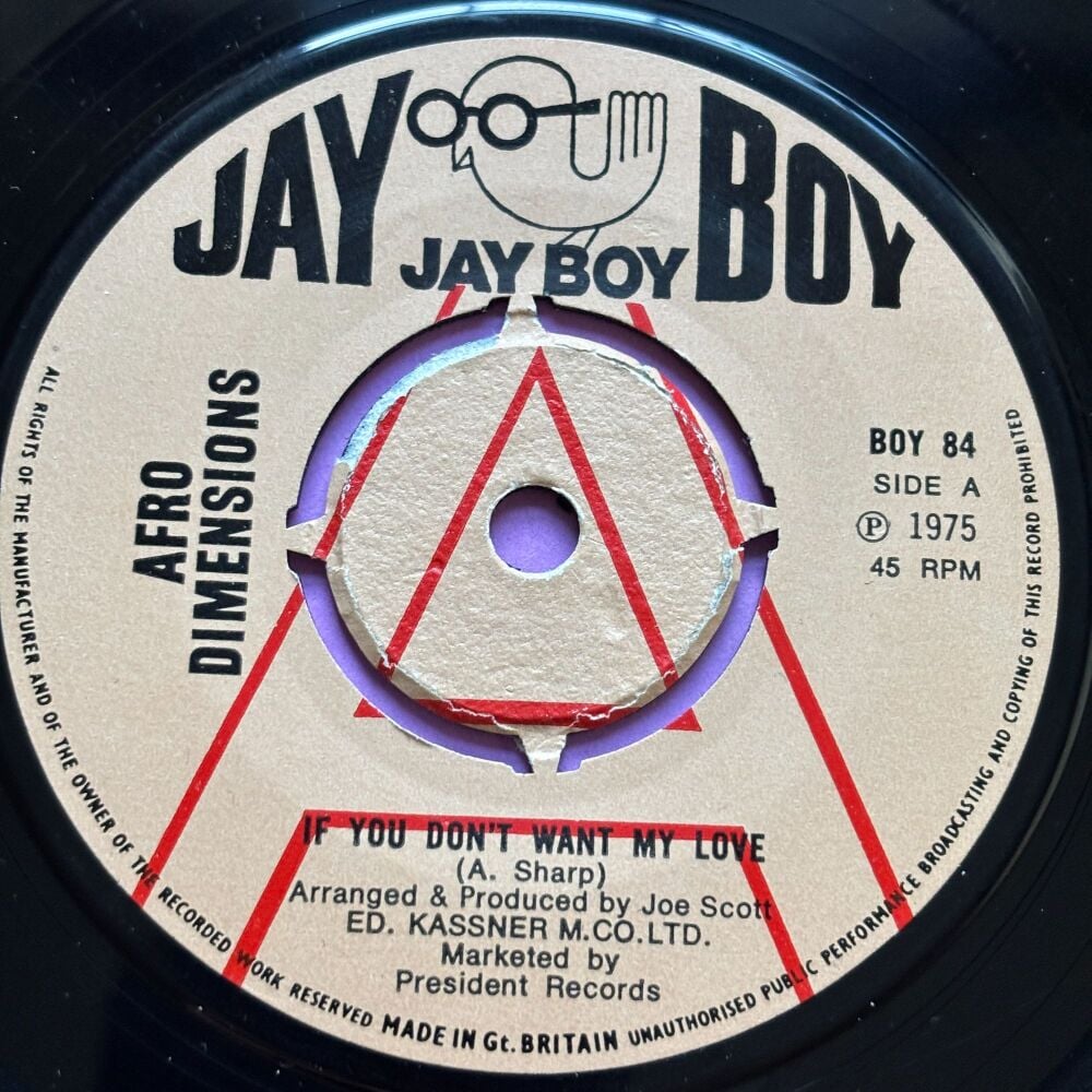Afro Dimensions-If you don't want my love-UK Jay Boy Demo E+