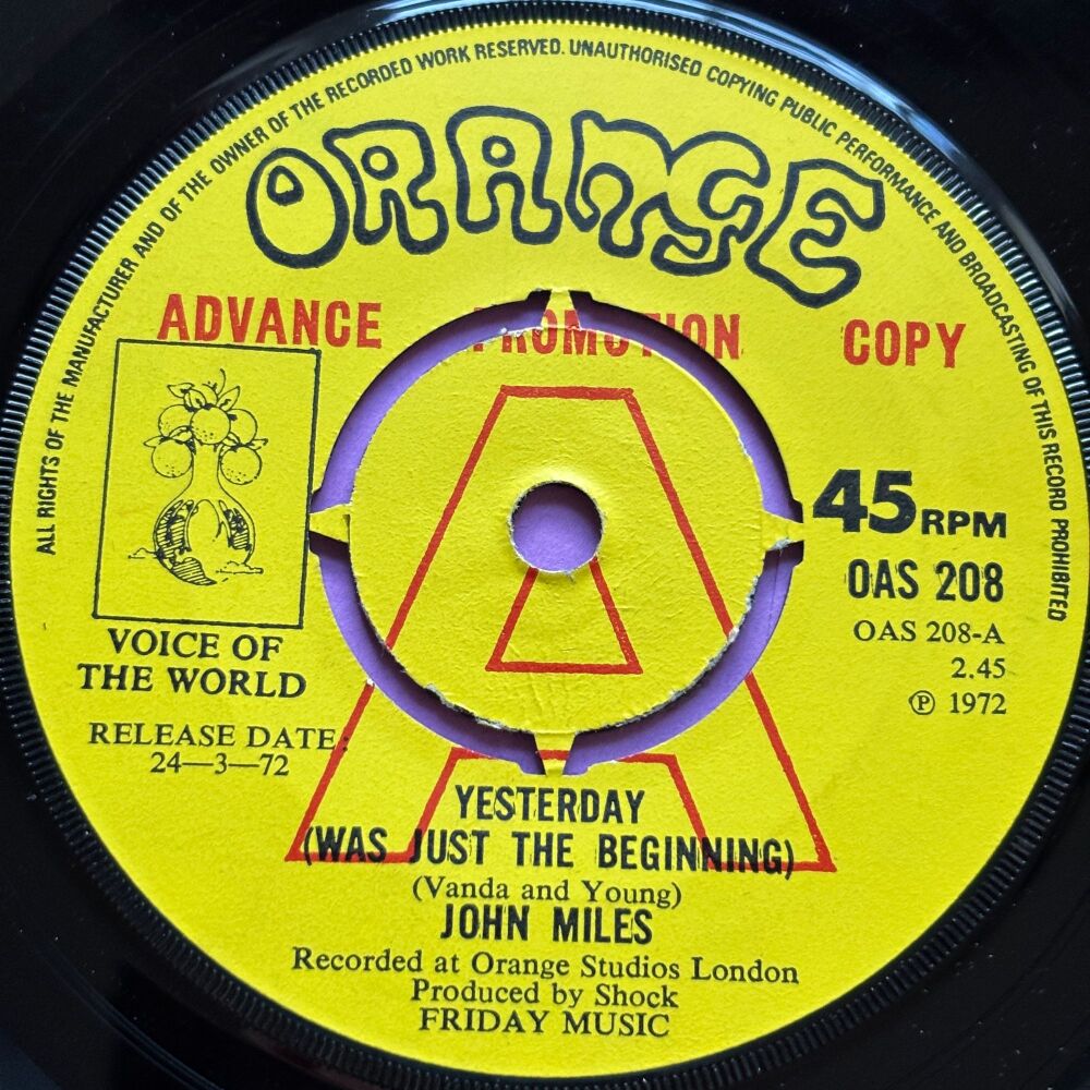 John Miles-Yesterday-UK Orange Demo E