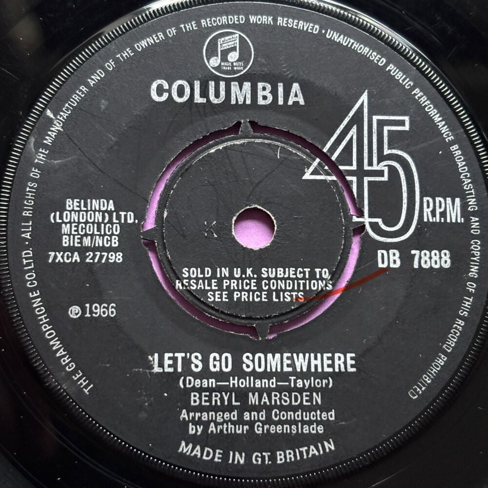 Beryl Marsden-Let's go somewhere-UK Columbia vg+