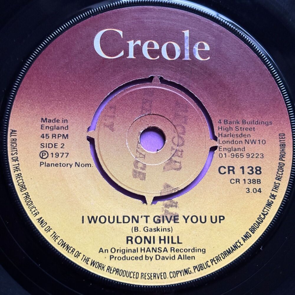 Roni Hill-I wouldn't give you up-UK Creole E+
