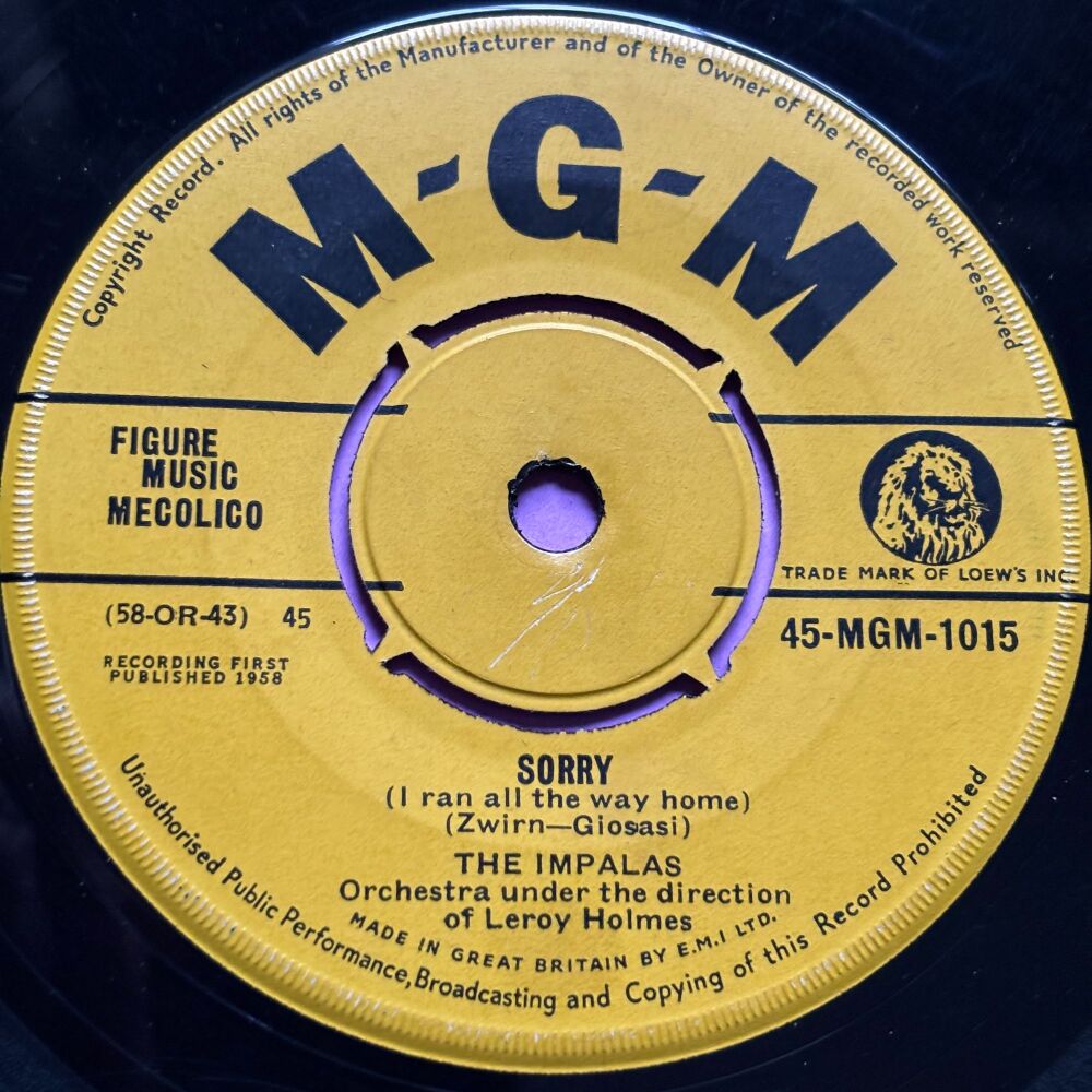 Impalas-Sorry/ Fool fool fool-UK MGM vg+