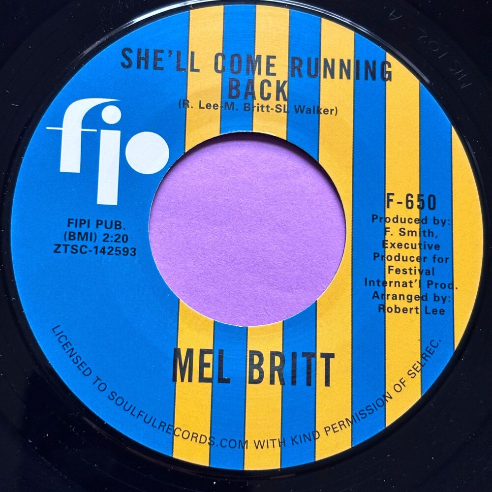 Mel Britt-She'll come running back-FIP R E+