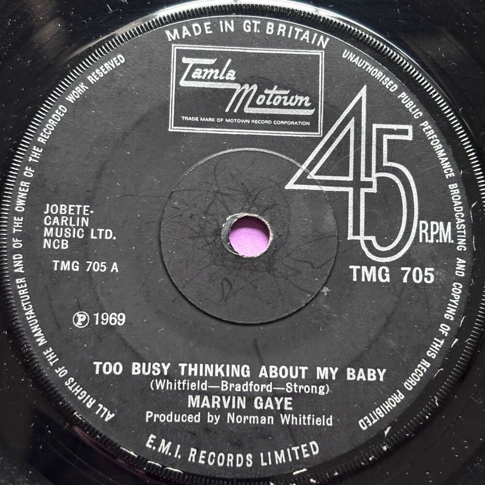 Marvin Gaye-Too busy thinking about my baby-TMG 705 E+