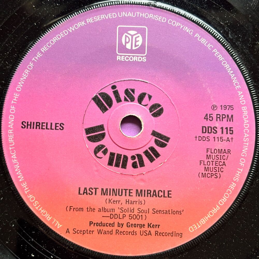 Shirelles-Last minute miracle-Pye UK E+
