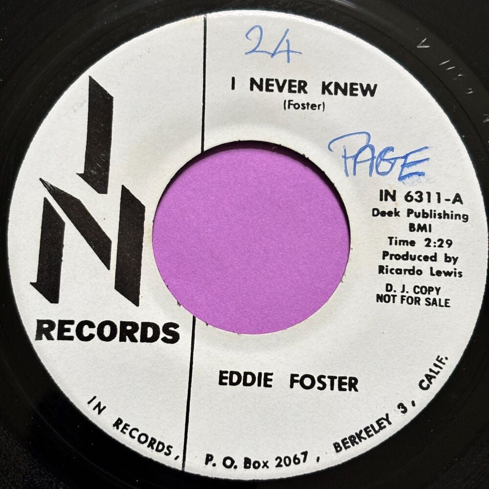 Eddie Foster-I never knew-In R wol E+