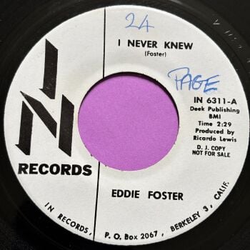 Eddie Foster-I never knew-In R wol E+
