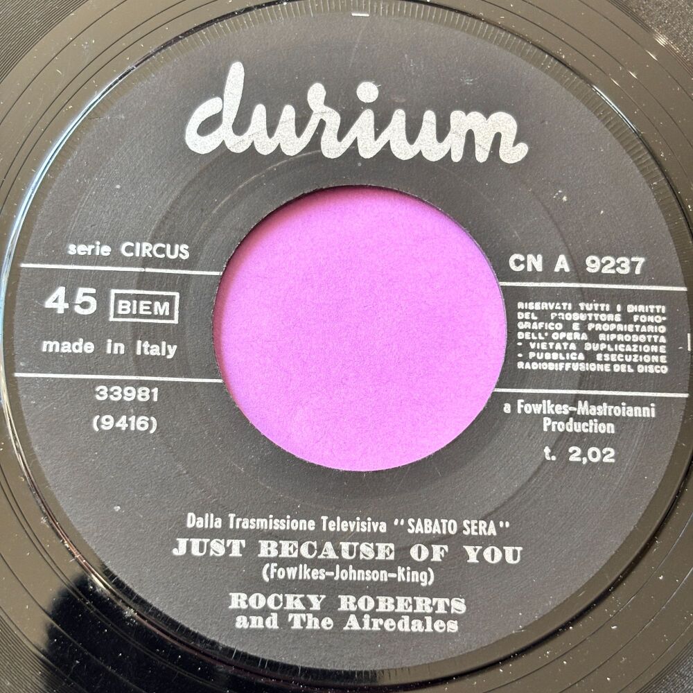 Rocky Roberts-Just because of you-Durium E+