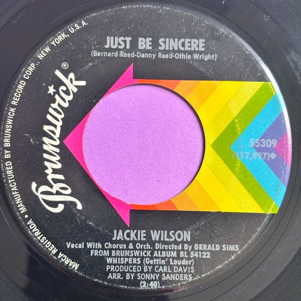 Jackie Wilson-Just be sincere/ I don't want to lose you-Brunswick E-