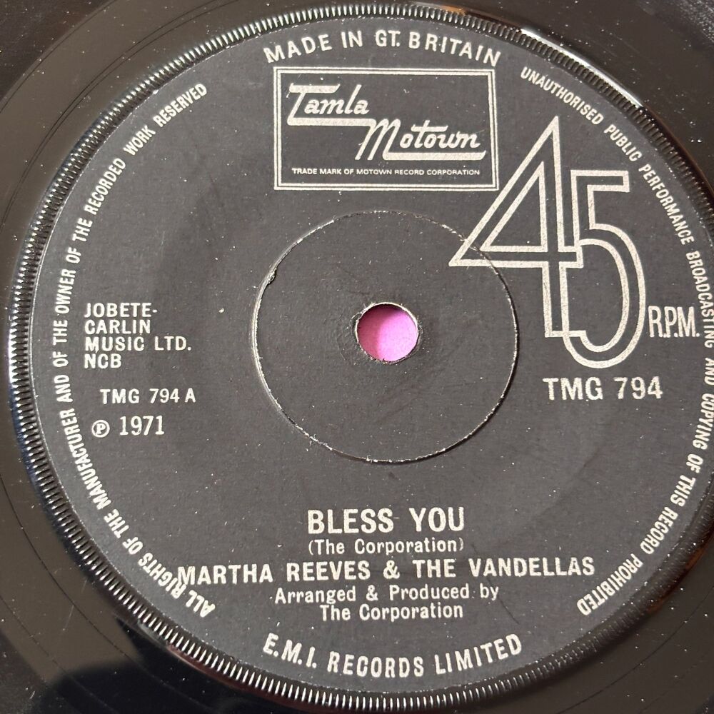 Martha Reeves-Bless you/ Hope I don't get my heart broke-TMG 794 E+