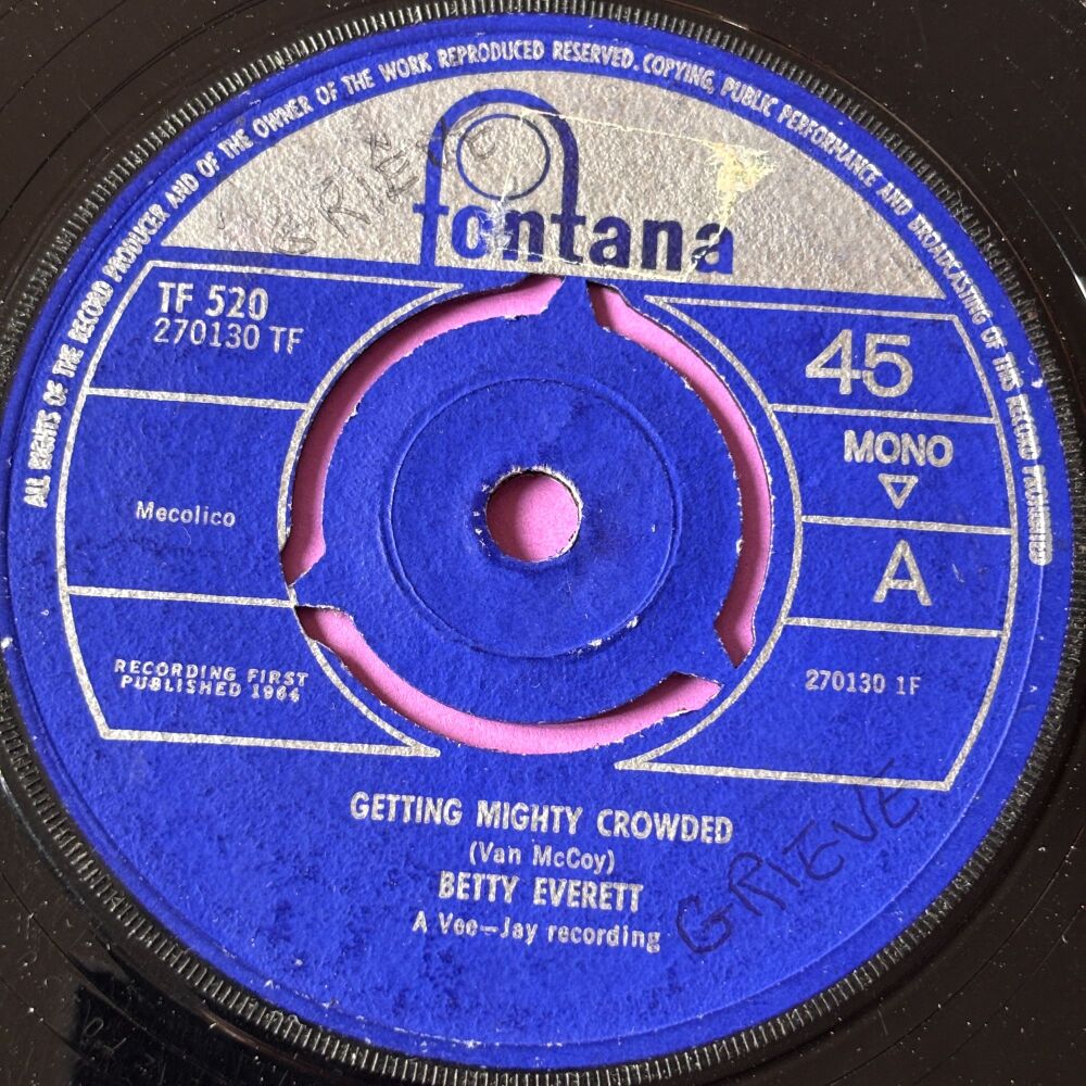 Betty Everett-Getting mighty crowded-UK Fontana vg+