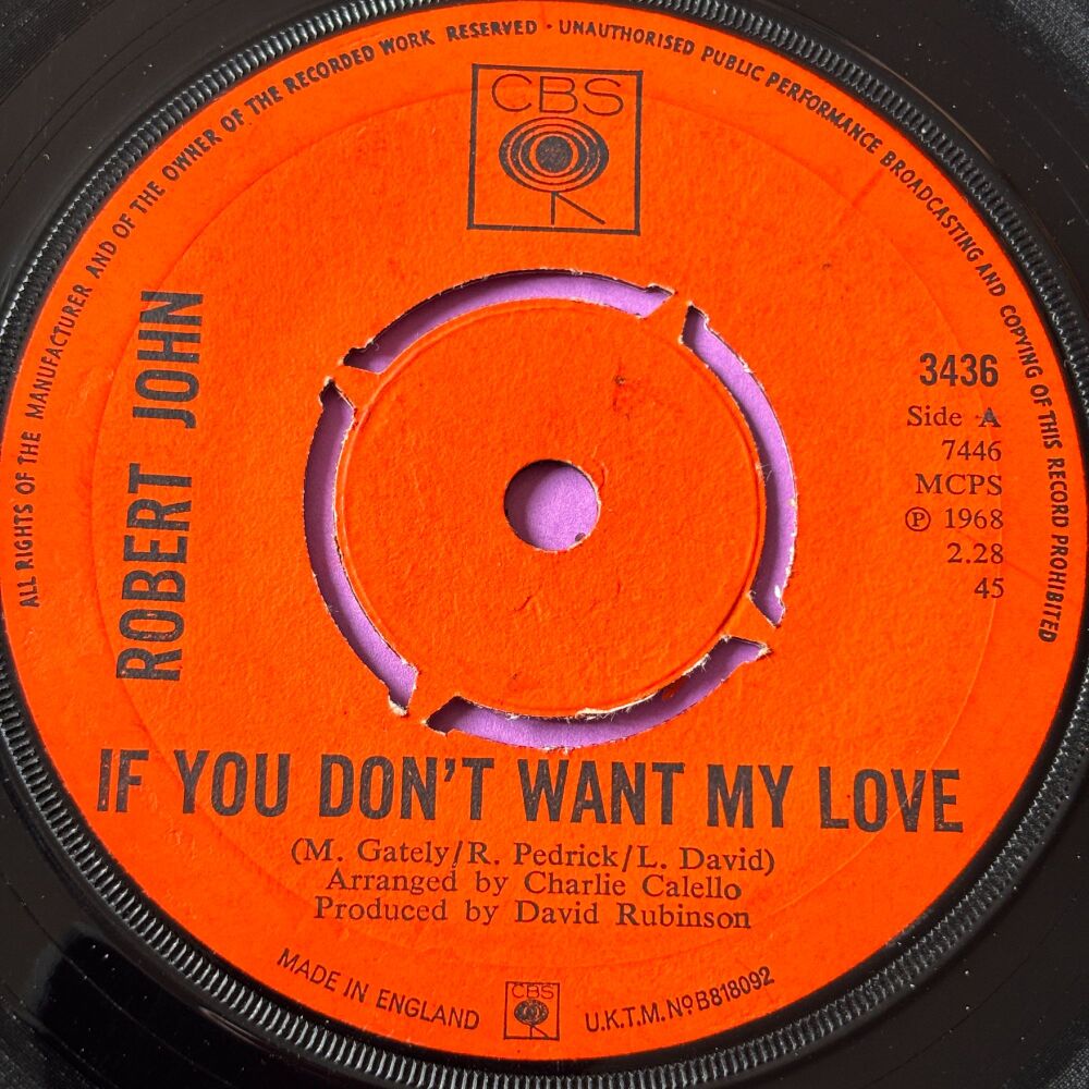 Robert John-If you don't want my love-UK CBS vg+