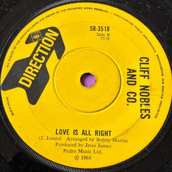 Cliff Nobles-The horse/ Love is all right-UK Direction M-