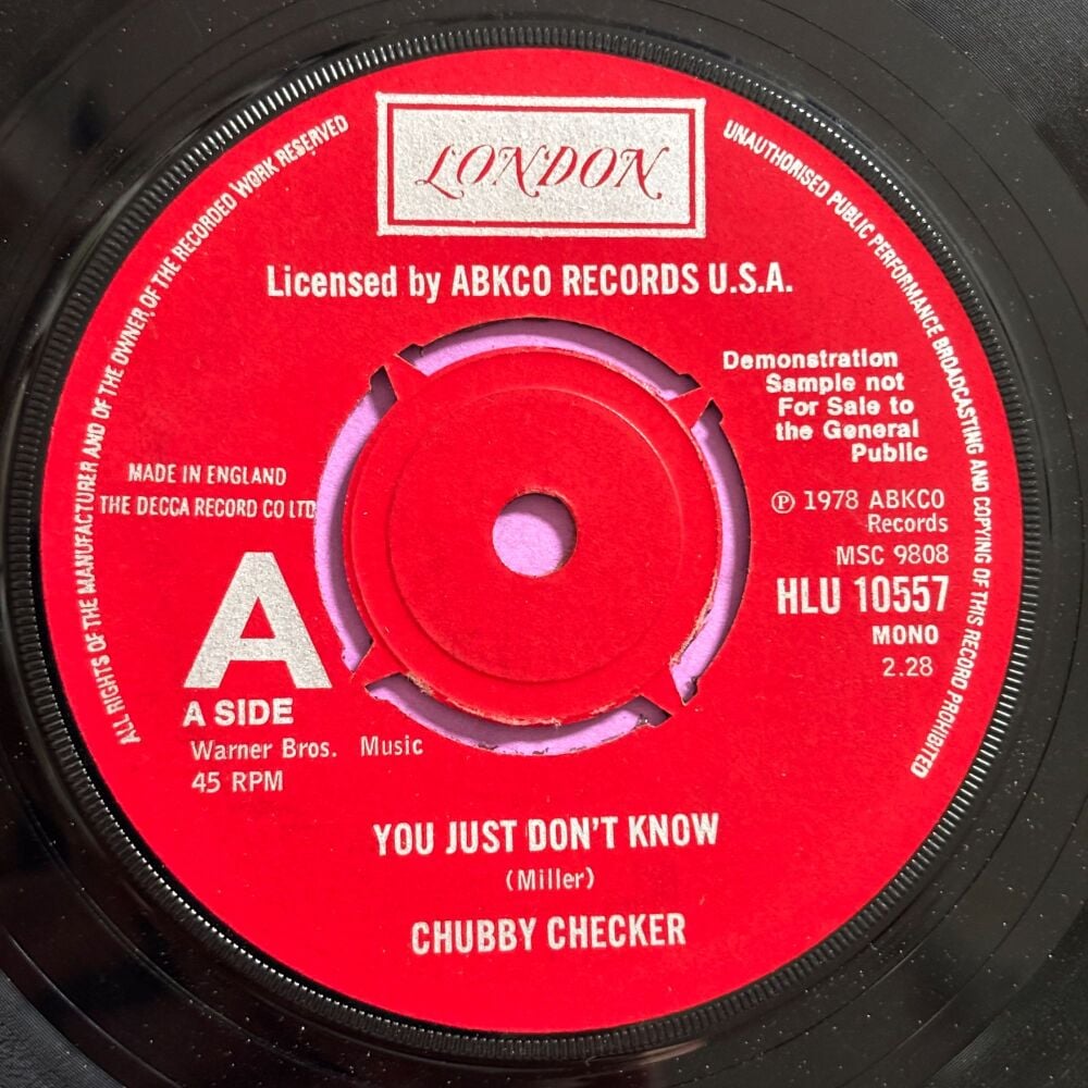 Chubby Checker-You just don't know-UK London Demo E+