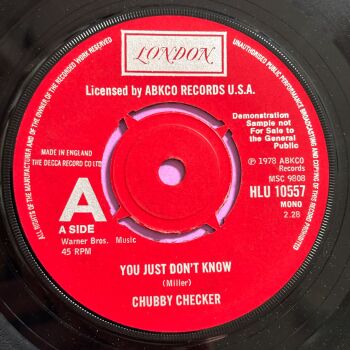Chubby Checker-You just don't know-UK London Demo E+