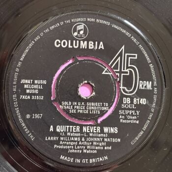 Larry Williams & Johnny Watson-A quitter never wins-UK Stateside vg+