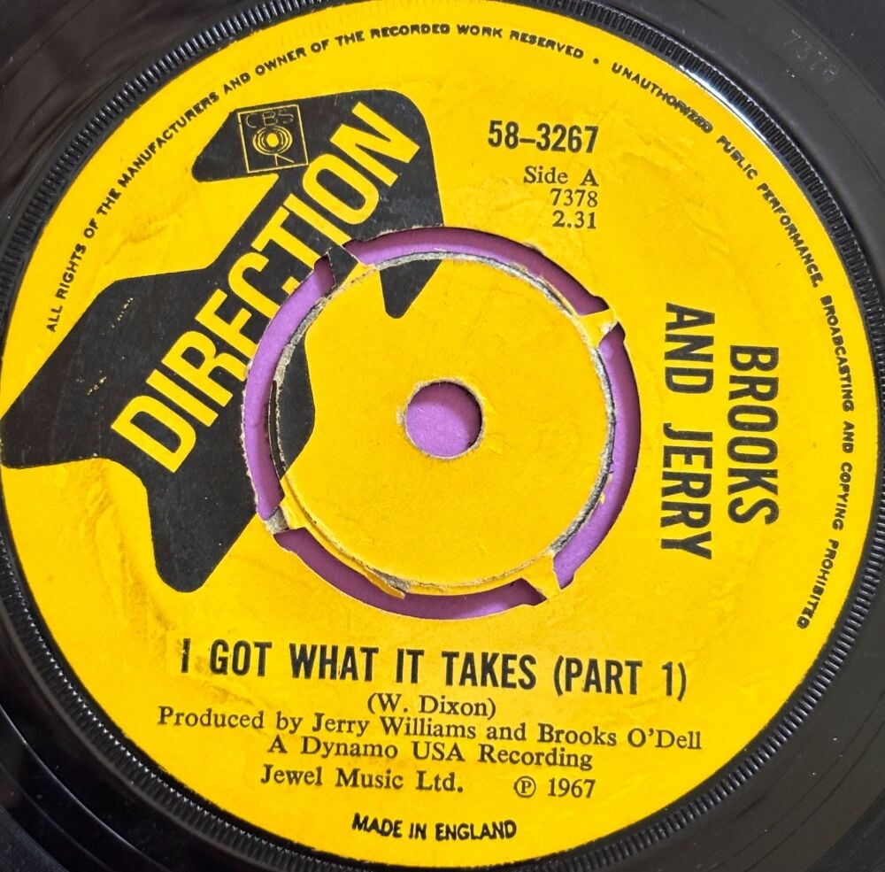 Brooks and Jerry-I got what it takes-UK Direction vg+