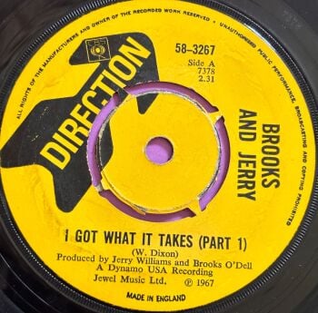 Brooks and Jerry-I got what it takes-UK Direction vg+