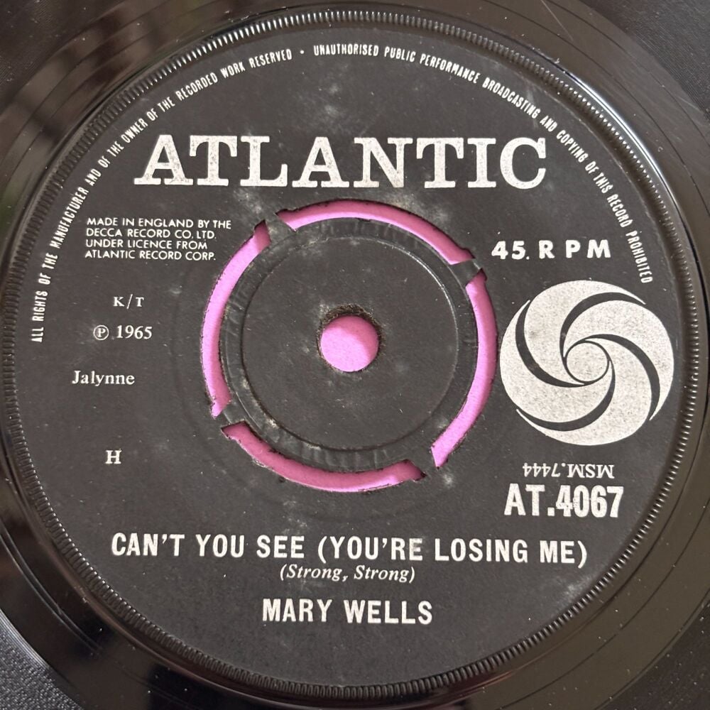 Mary Wells-Dear lover/ Can't you see-UK Atlantic vg+