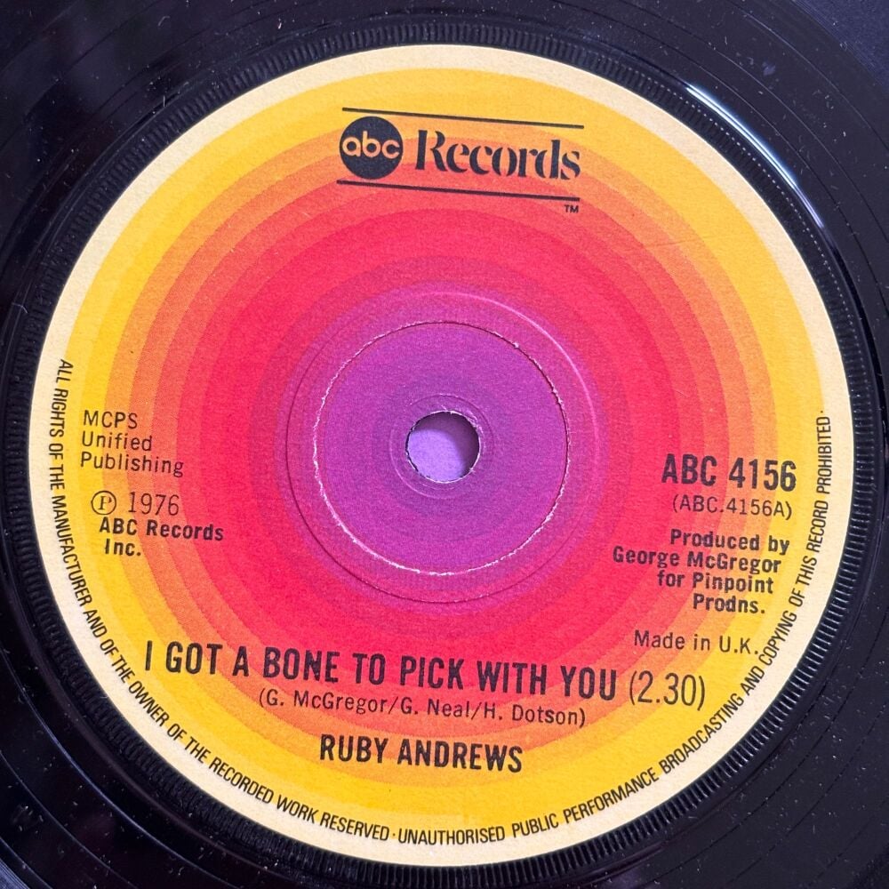 Ruby Andrews-I got a bone to pick with you-UK ABC E