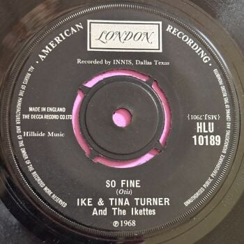 Ike and Tina Turner-So fine-UK London vg+