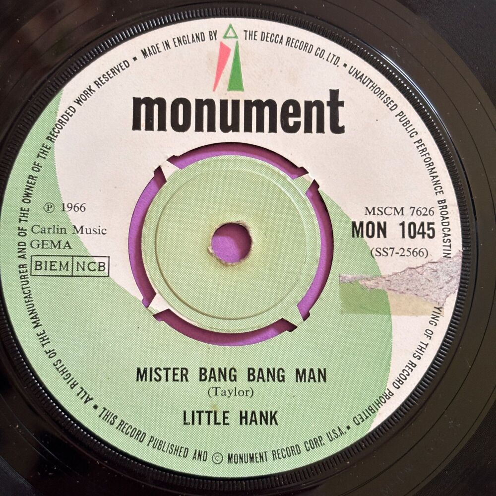 Little Hank-Mr Bang bang man-UK Monument vg+
