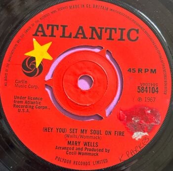 Mary Wells-Set my soul on fire/ Coming home-UK Atlantic stkr E