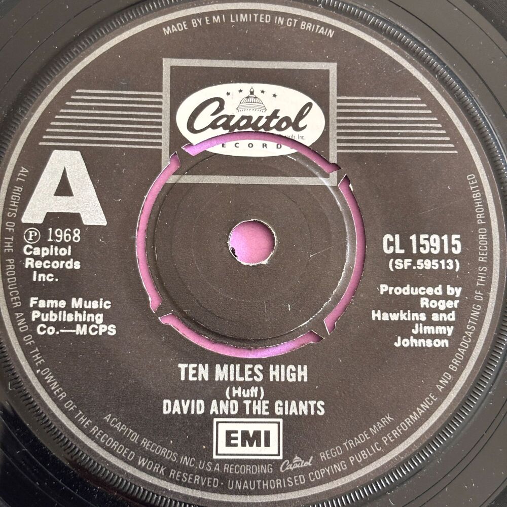 David and the Giants-Ten miles high/ Superlove-UK Capitol vg+
