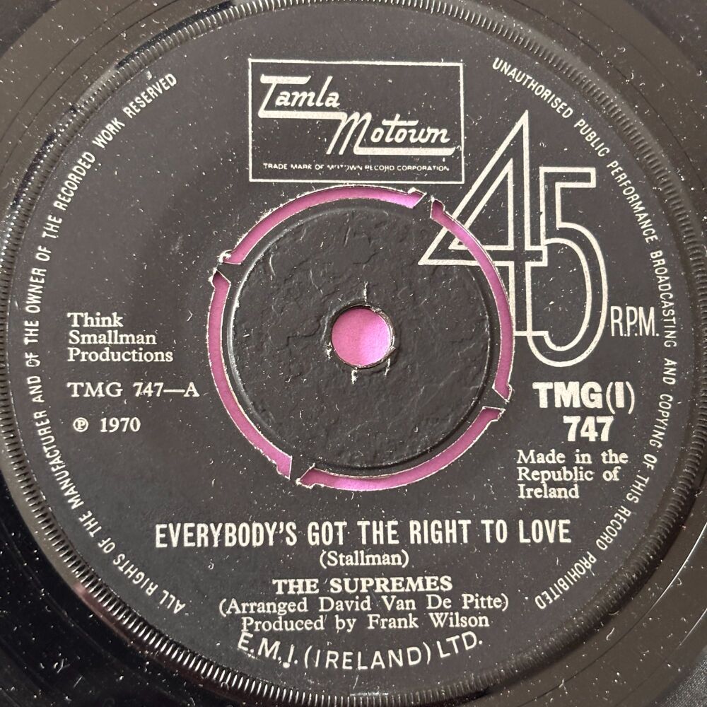 Supremes-Everybody's got the right to love-TMG 747 Irish E+