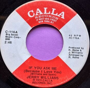 Jerry Williams-If you ask me-Calla 1973 Issue E+