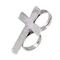 ORLA: SILVER DOUBLE CROSS RING 