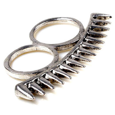 Lucille: Silver Spike Double Ring