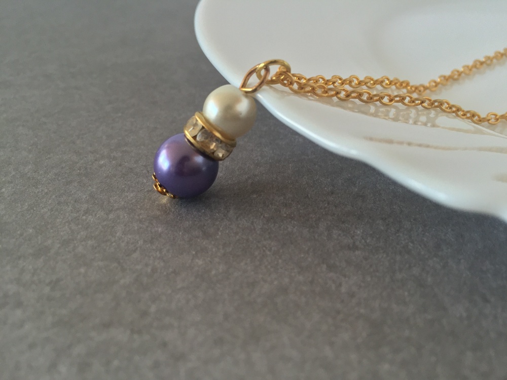 Georgia -  Purple and Gold Bridesmaid Necklace