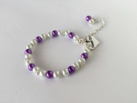 Purple Flower Girl Bracelet