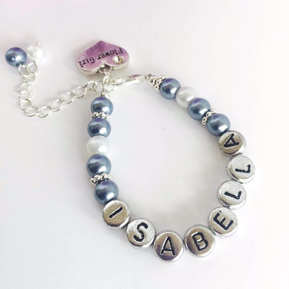 name flower girl bracelet