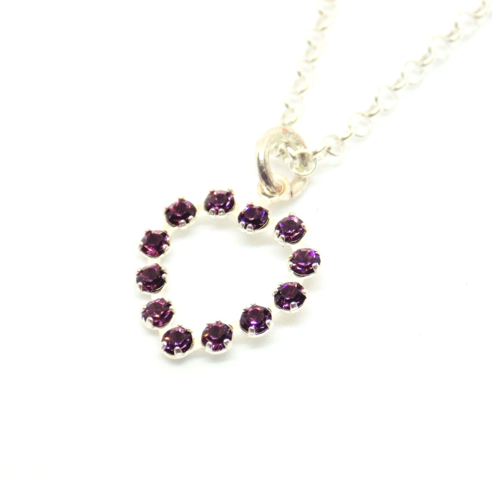 purple swarovski necklace