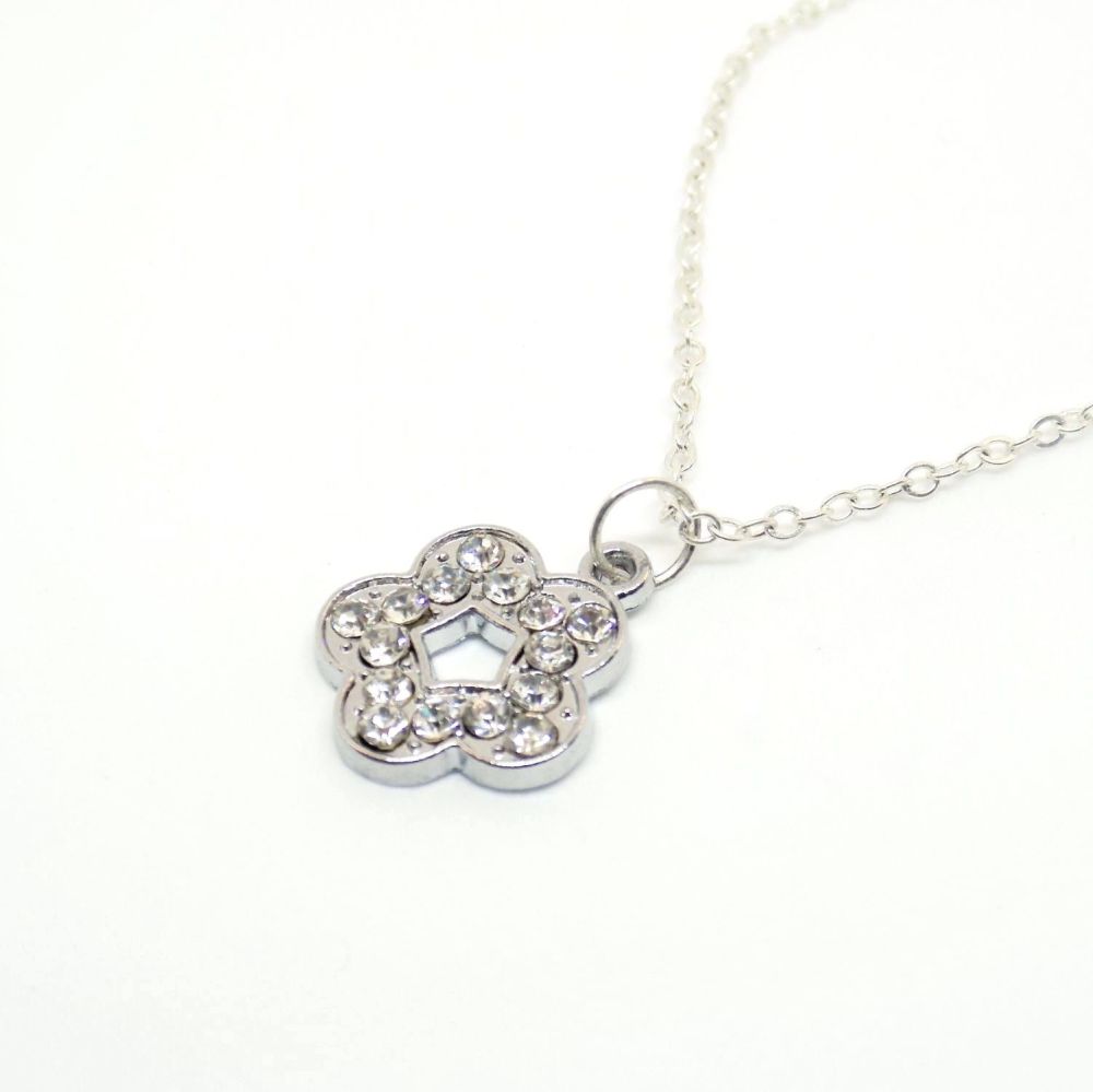 flower crystal necklace