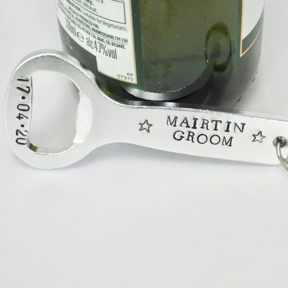 Groom Bottle Opener Keyring