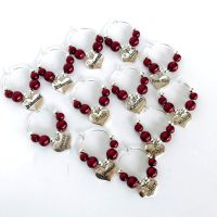 Burgundy Wedding Wine Glass Charm