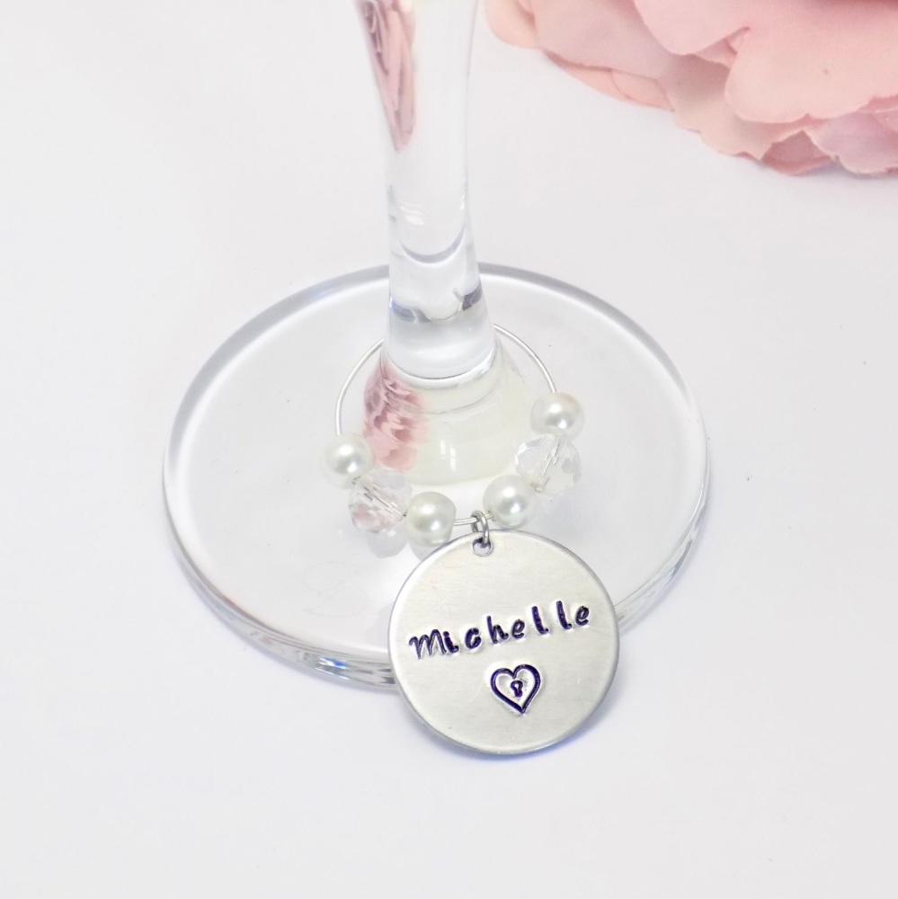 proza ik klaag Downtown Name Wine Glass Charms | Michelle's Handcrafted Jewellery