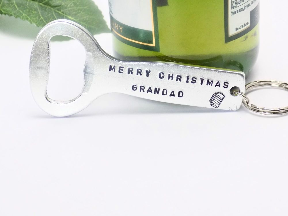 Merry Christmas Personalised Bottle Opener