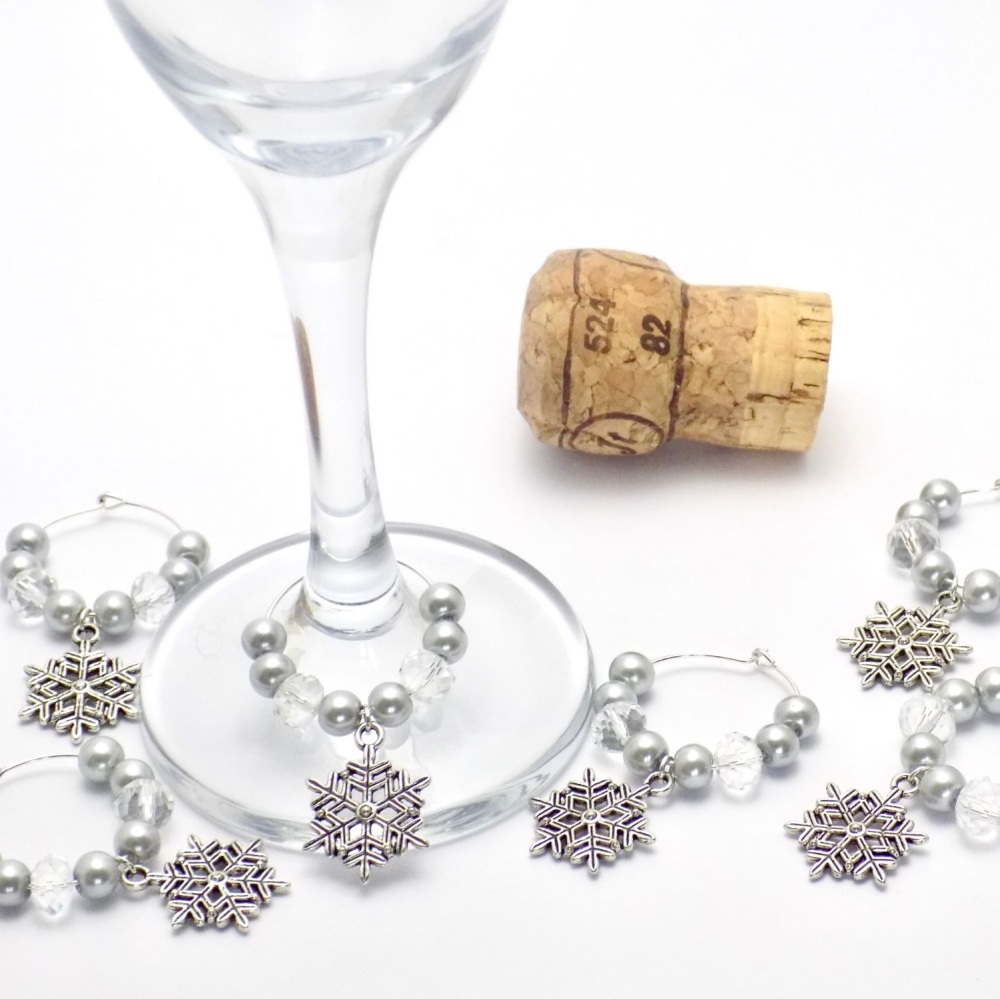 Snowflake Wine Glass Charms