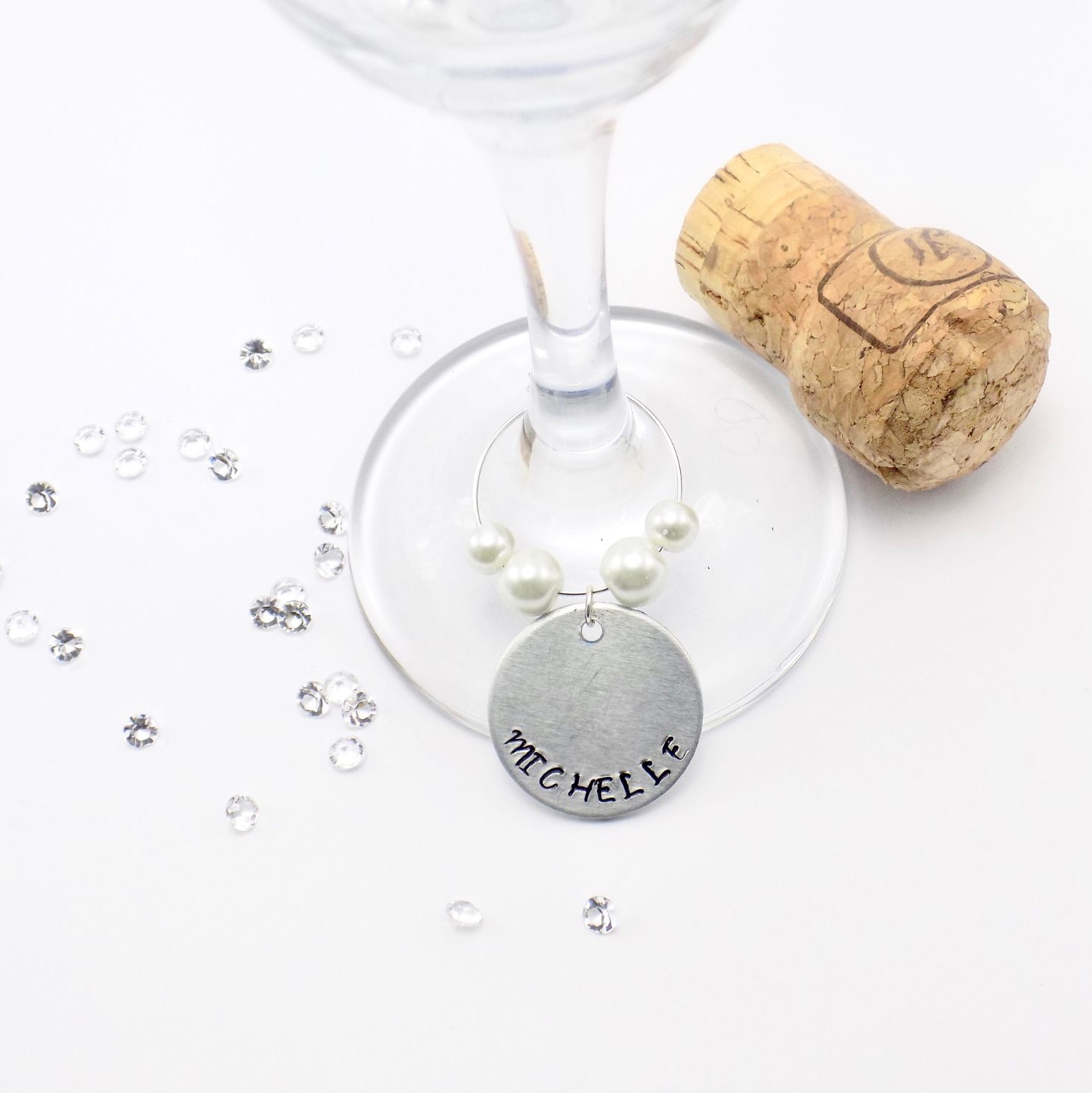 Wine Rings, Wine Glass Charm With Stones, Wine Gift, Wine Glass Charm Rings,  Wedding Favor, Bridal Shower Gifts, Party Favor 