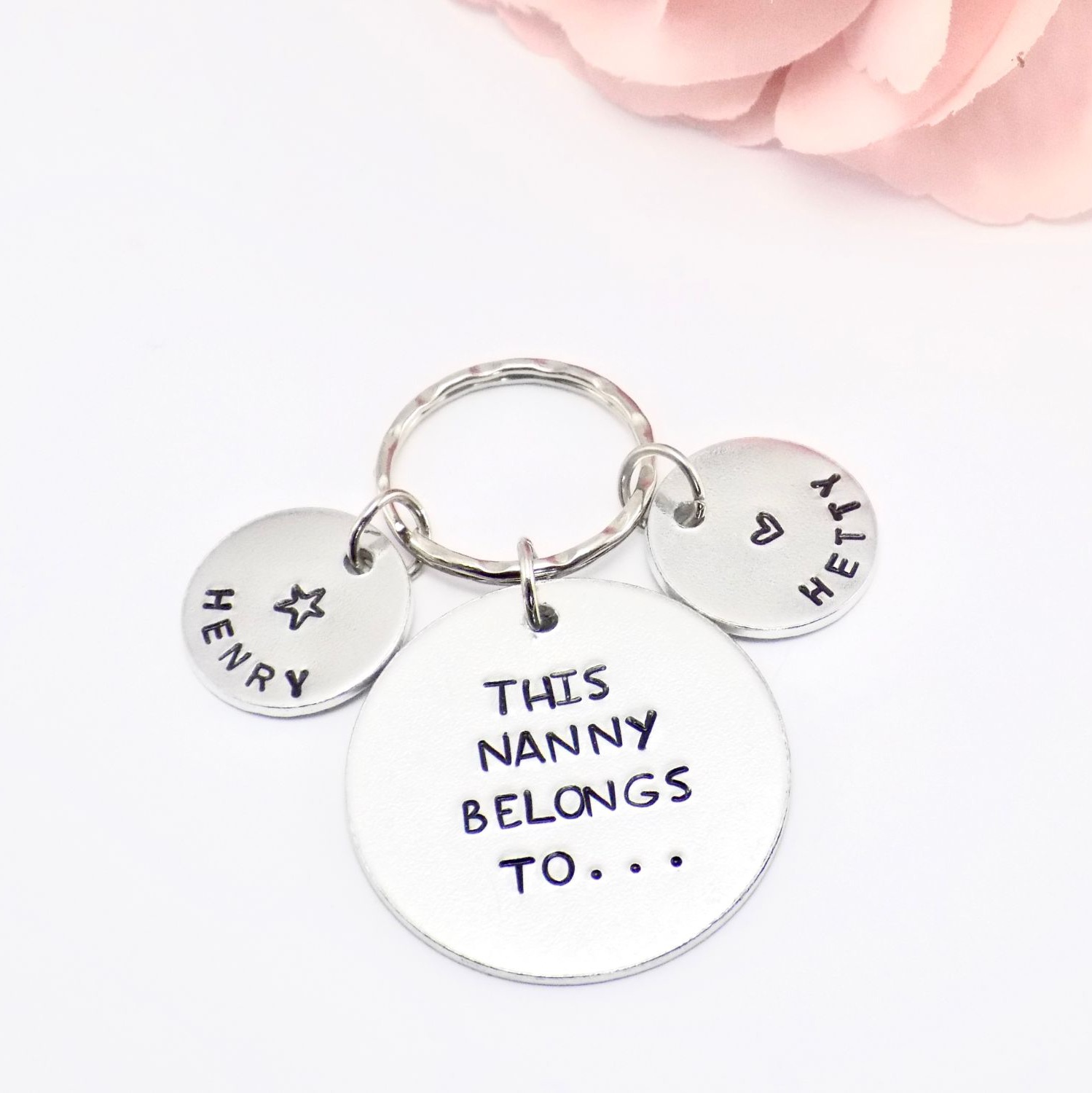 Personalised Disc Keyring Keychain With Birthstone Mothers Day Birthday Gift UK 