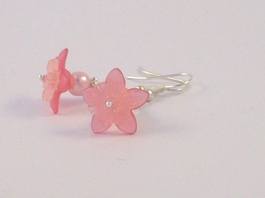 pink flower earrings