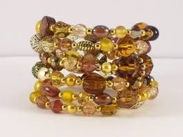 gold beade memory wire bracelet